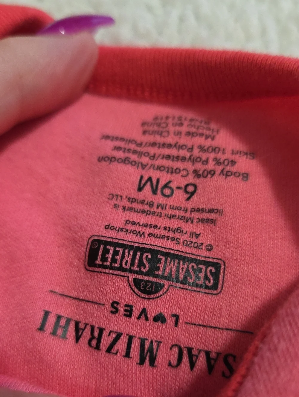 ISAAC MIZRAHI SESAME STREET ELMO ONESIE